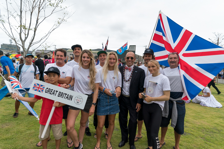 Cerimônia de abertura do UR ISA World Surfing Games 2018, Long Beach, Tahara, Japão.