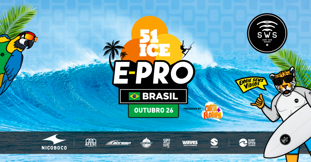 Cartaz do 51 Ice E-Pro Brasil, etapa brasileira do Surf Web Series 2020