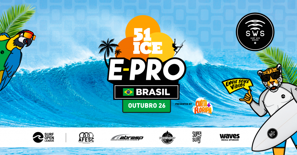 Cartaz do 51 Ice E-Pro Brasil, etapa brasileira do Surf Web Series 2020