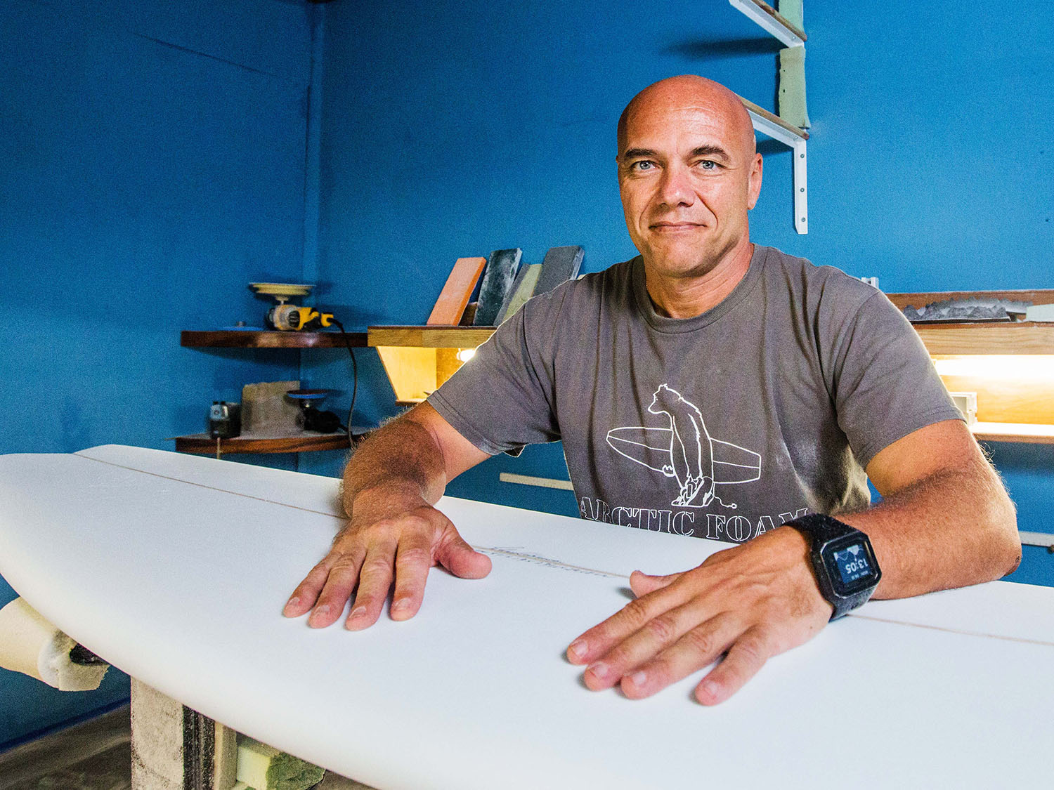 Johnny Cabianca, sala de shape, Cabianca Surfboards