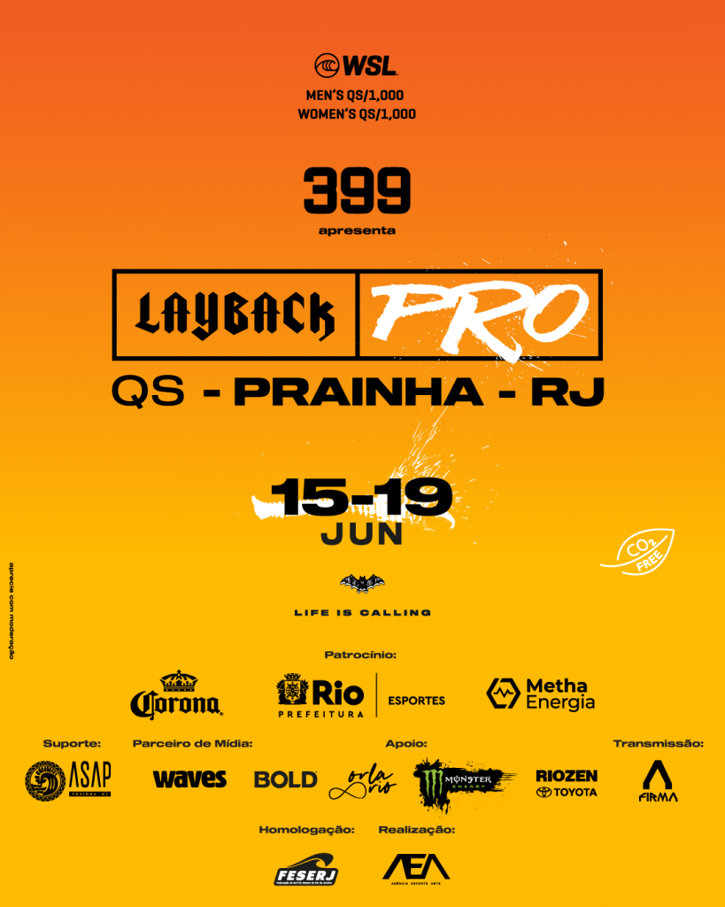 Cartaz do LayBack Pro 2022, Prainha, Rio de Janeiro (RJ)