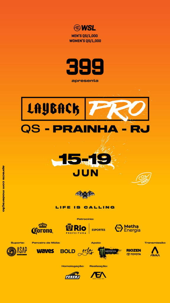 Cartaz do LayBack Pro 2022, Prainha, Rio de Janeiro (RJ)