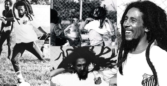 Bob Marley veste camisa do Santos FC durante pelada no Rio