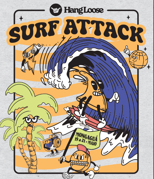 Cartaz de lançamento da 1ª etapa do Hang Loose Surf Attack 2023
