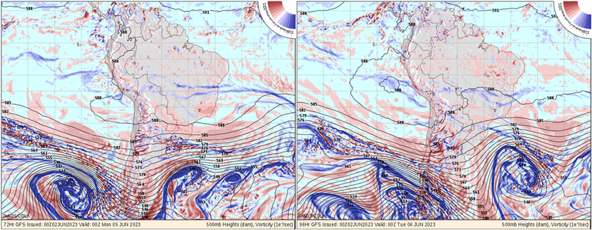 Um ciclone extratropical vai ao sul do Rio da Prata na segunda-feira.