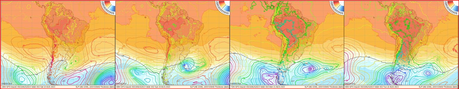 No sábado, podemos ter uma zona de geração próxima da foz do Rio da Prata (Fonte: www.wxmaps.org).