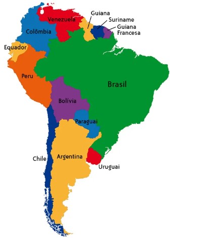 Mapa América do Sul