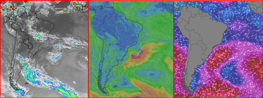 Ciclone deve se formar nas próximas horas na região Sul (www.windy.com).