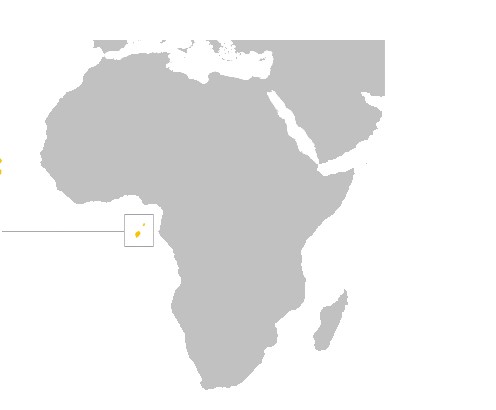 Mapa localização São Tomé.
