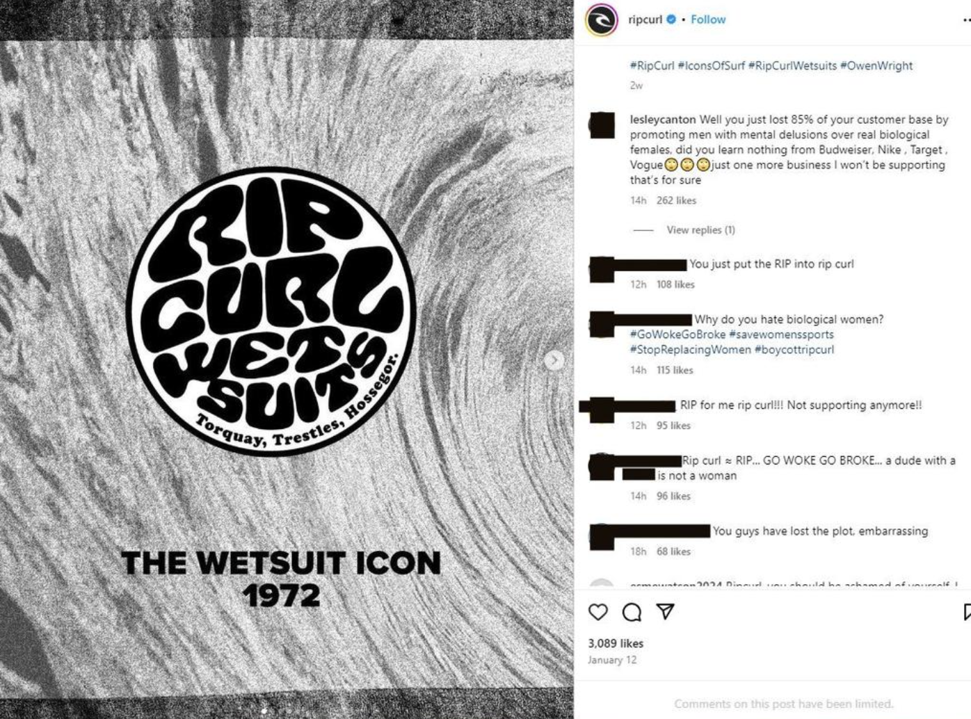 Rip Curl gera polêmica nas redes sociais