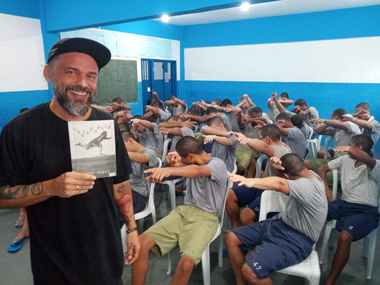 Vitor durante os encontros na Fundação Casa.