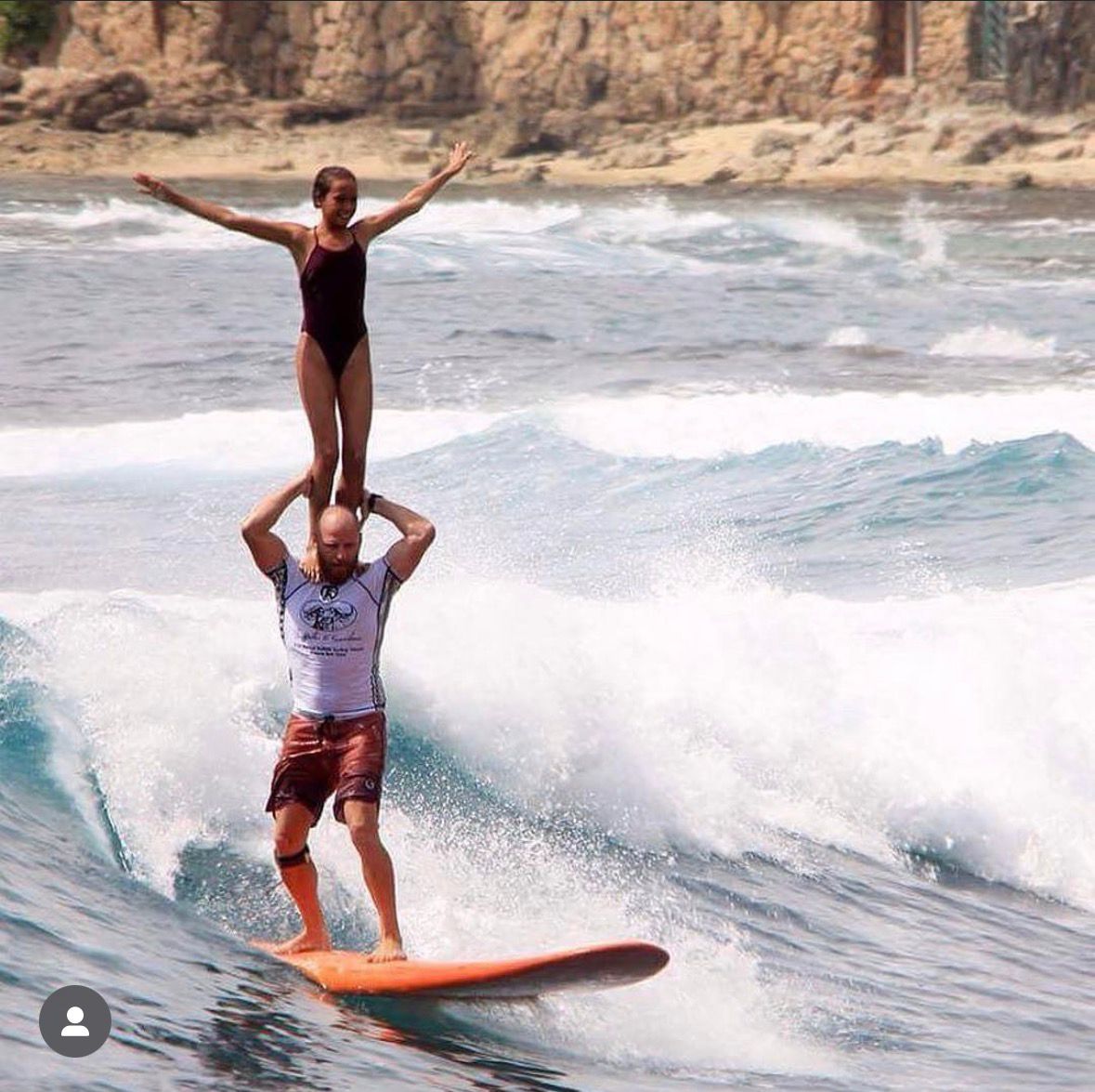 Phil Rajzman e a filha Carol durante sessão de tandem no Havaí.