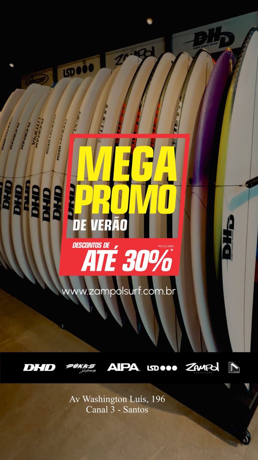 Mega Promoção da Zampol acontece na loja online e na loja física em Santos (SP).
