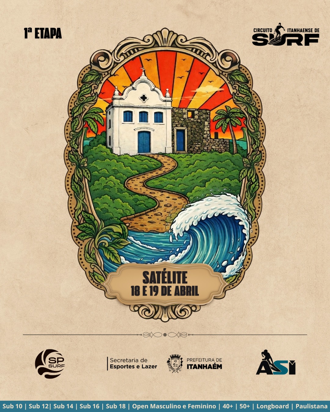 Cartaz da primeira etapa do Circuito Itanhaense 2026.