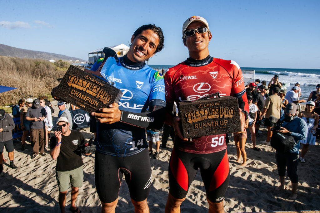 Miguel Pupo e Kanoa Igarashi, Lexus Trestles Pro 2026, Lowers, San Clemente, Califórnia (EUA)