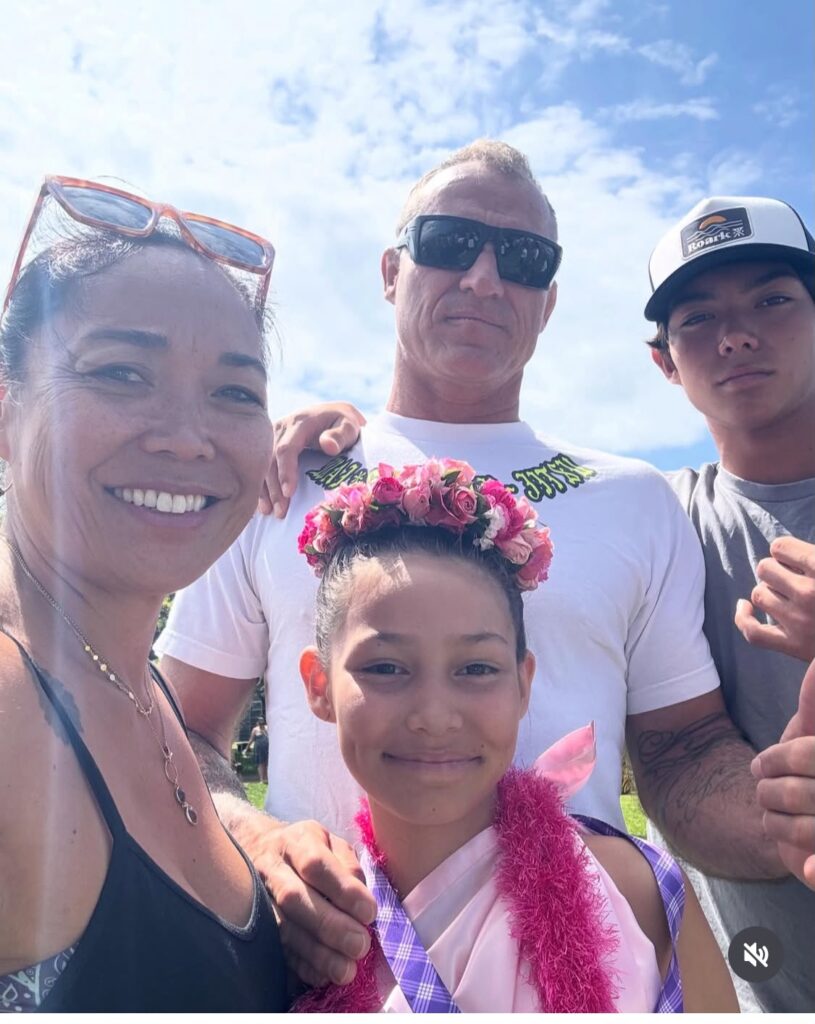 Ian Pegoraro e família, Jaws, Peahi, Maui, Havaí.